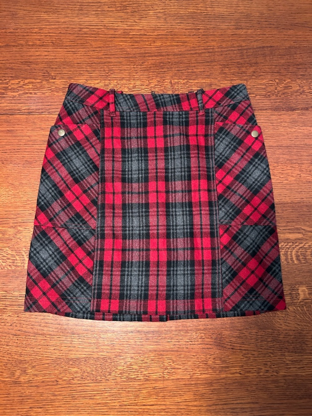 Eddie Bauer Red & Black Plaid Mini Skirt